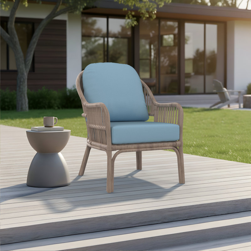 Outdoor Sunbrella® Seat/Back Cushion, Canvas Air Blue Sunbrella® Canvas