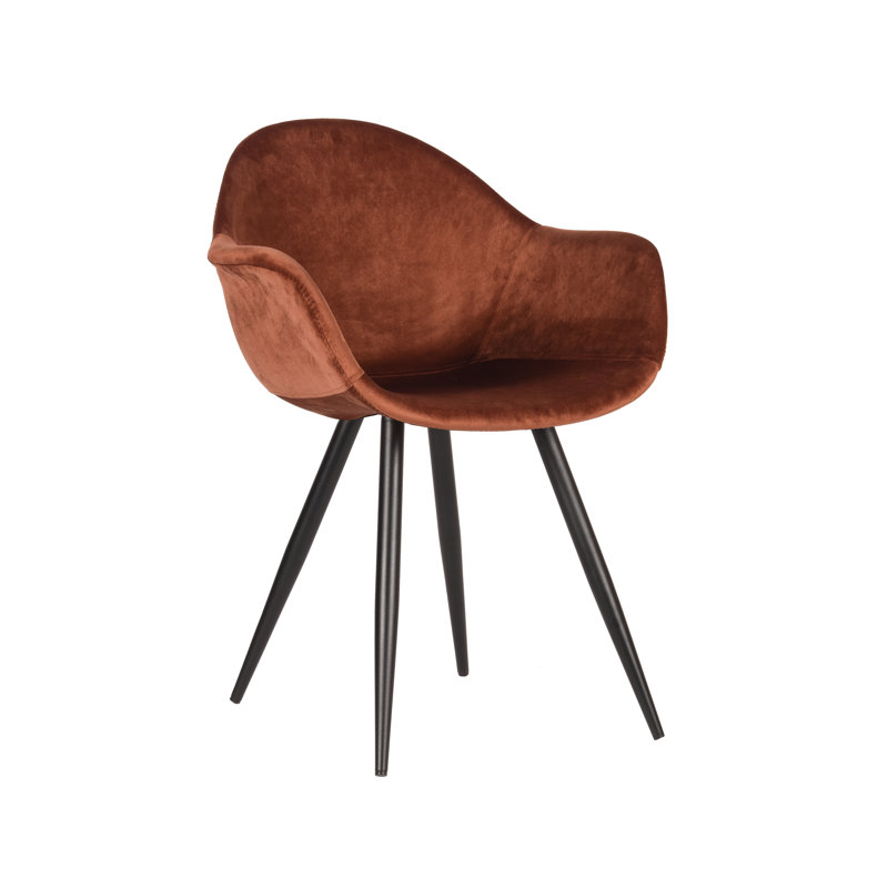 Feather 49cm H Velvet Upholstered Armchair, Rust