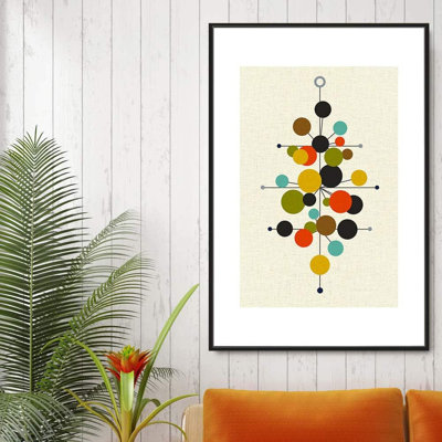 Abstrait, blocs de couleurs vibrantes, fleurs abstraites, formes géométriques, illustrations, chic moderne, coloré