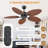 50" 5-Tropical Palm Leaf  outdoor Ceiling Fans With Remote And not Lights-1696442011