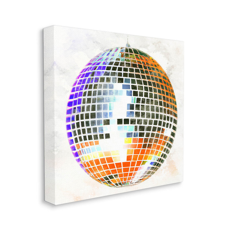 Art mural sur toile Vivid Disco Ball par Ziwei Li, H 17 po x l 17 po x P 1,5 po