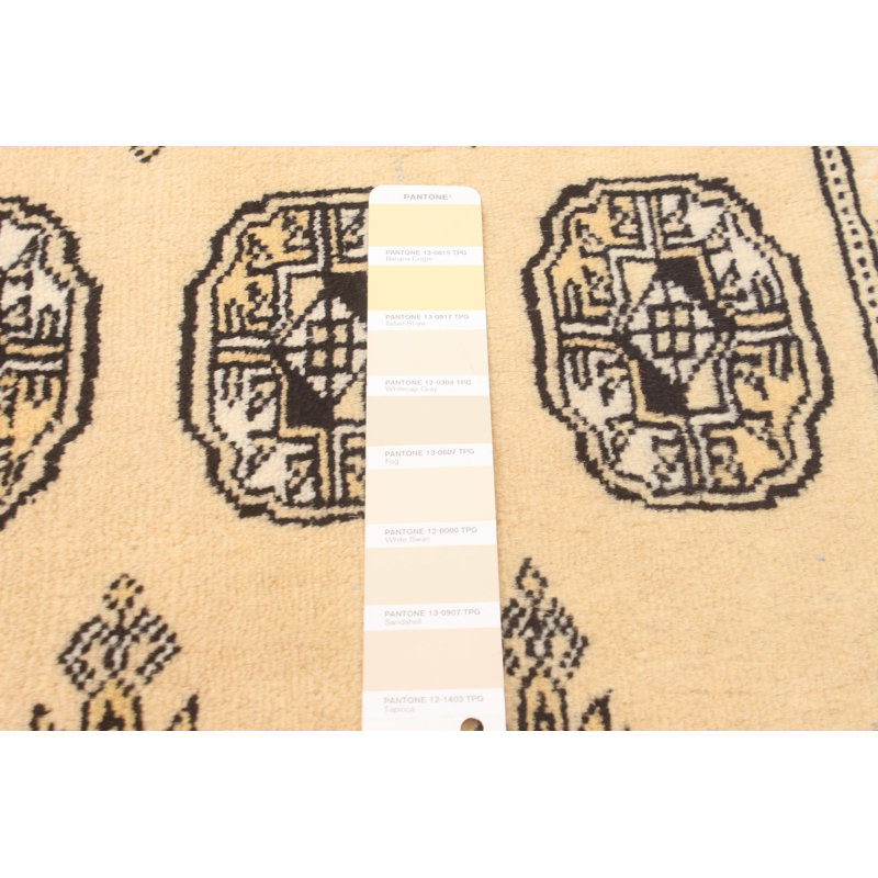Tapis jaune pâle Malayka Peshawar Bokhara 8 pi 2 po x 9 pi 10 po