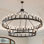 Lustre de style campagnard à 2 niveaux de 60 pouces avec lustre en roue de chariot, 54 lumières de style industriel noir avec luminaire suspendu rond rustique pour porche, hauts plafonds