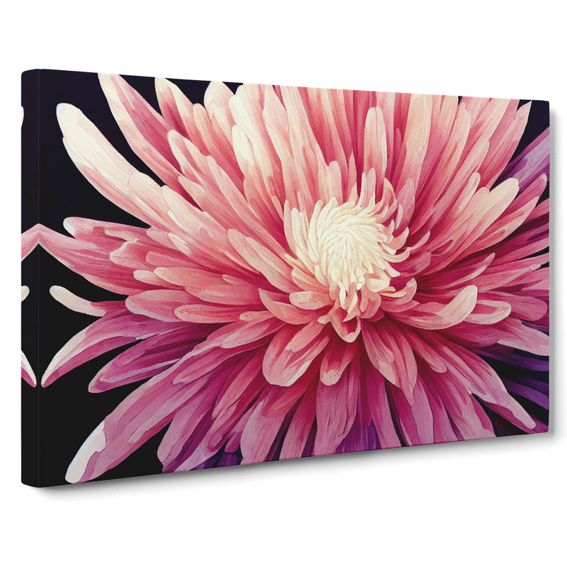 Joyful Chrysanthemum Flower - Wrapped Canvas, 35cm H x 50cm W x 3cm D