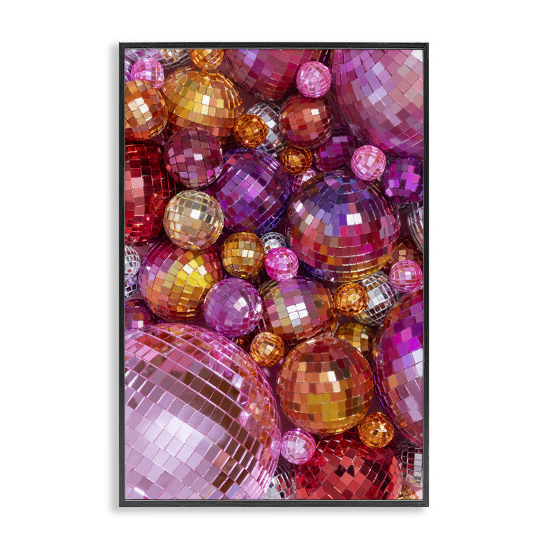 Art giclée de boules disco de différentes tailles par Lish Creative, Giclée encadrée noir minuit, H 24 po x l 16 po