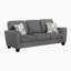 Ensemble de salon en tissu chenille 2 pièces avec coussins réversibles, coussins décoratifs et pieds exposés Ochee-651467299