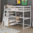 Evo 2 Drawer Loft Bed with Built-in Desk and Shelves-909714326-921547986