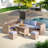 6-piece All Weather Pe Rattan Sofa Set With Adjustable Seat, Storage Box, Removable Covers And Tempered Glass Top Table