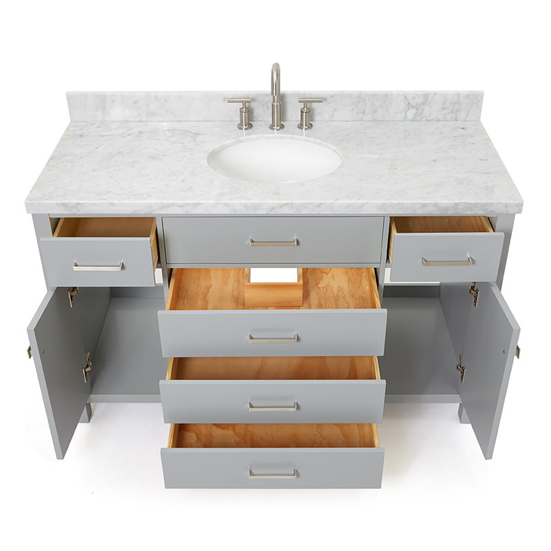 Ensemble de meuble-lavabo simple 55 po Macnair, gris