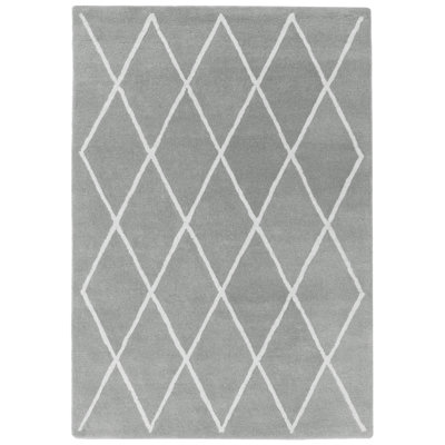 Reina Hand Tufted Wool Silver/White Rug