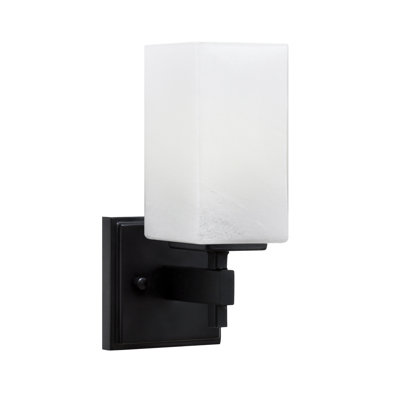 Corbin Wall Sconce, With 3.5" Square White Marble Glass