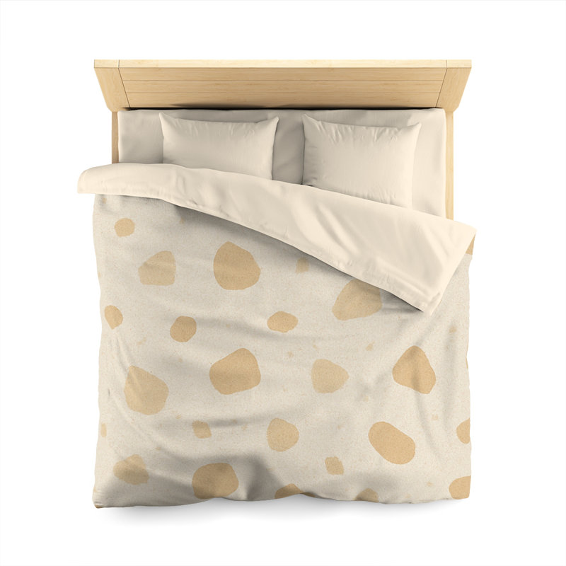 Microfiber Duvet Cover Boho Style, Design 39, Cream, Queen Duvet Cover
