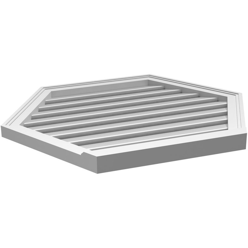 Évent horizontal fonctionnel à pignon en uréthane à surface horizontale Signature, H 28 po x l 34 po x P 2 po