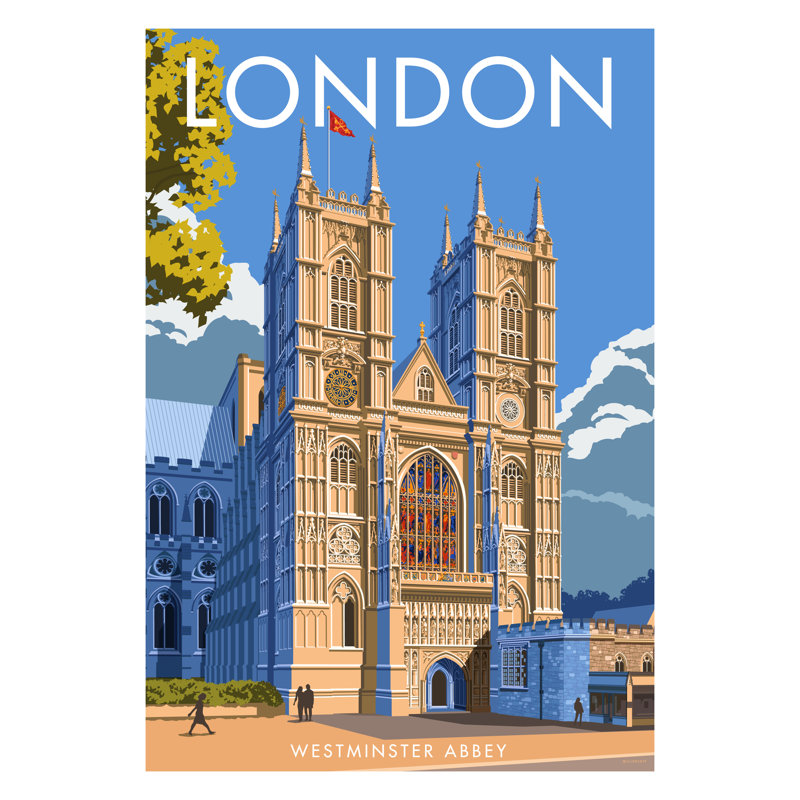 Westminster Abbey London by Stephen Millership - Print, Unframed/White Mount, 40cm H x 30cm W x 1cm D