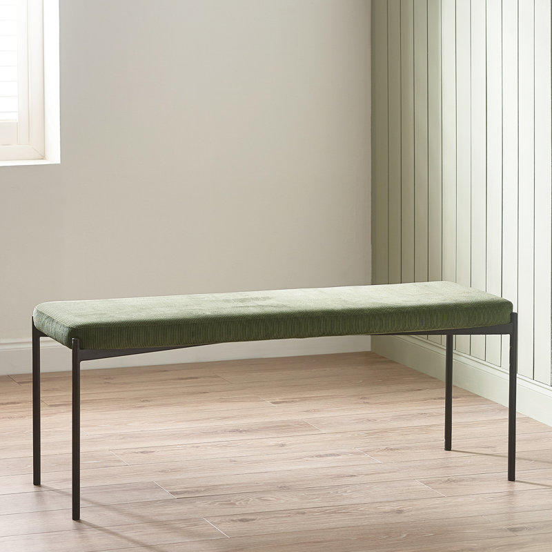 Fabric Upholstered Bench, Green