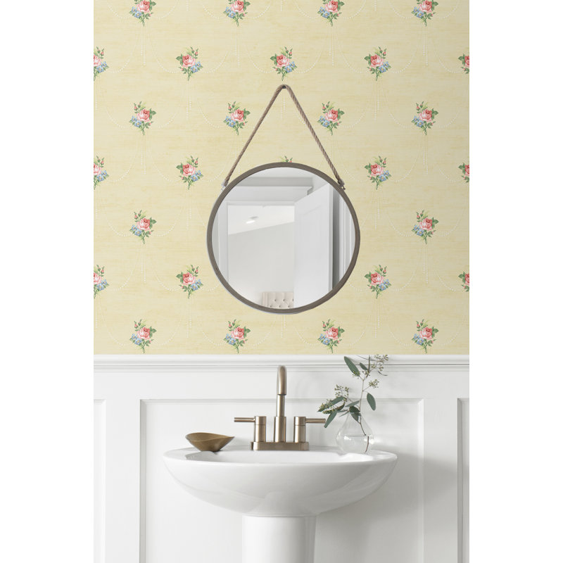 Papier peint à motif floral drapé Seaynd Brynn, Sablé / rosé à peine