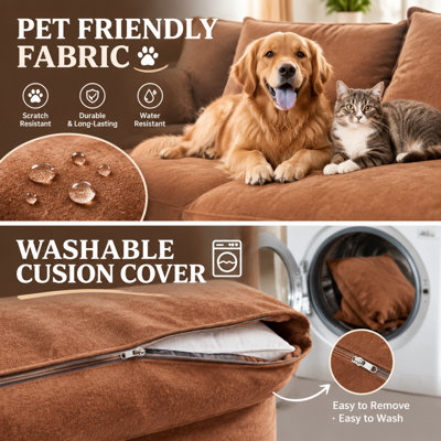 107.89'' Oversized Modular Power Reclining Conner  Sofa, 5-Seater L Shaped Couch with Dual Power Recliners, USB & Type-C Charging Ports, Pet-Friendly Stain Resistant Upholstery, Down Filled Cushions