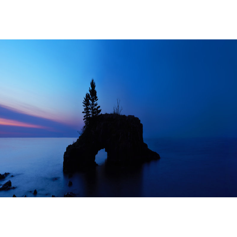 Lakescape Panorama IX by James McLoughlin - Print on Canvas, 30cm H x 46cm W, Black Floater Framed