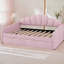 Lit de jour rembourré Chic Design - Dossier en coquille, velours doux, tiroirs de rangement supplémentaires-62429885