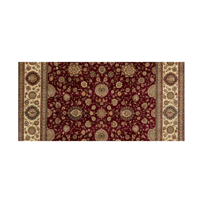 Tapis oriental rouge / crème en laine noué à la main Manchuria