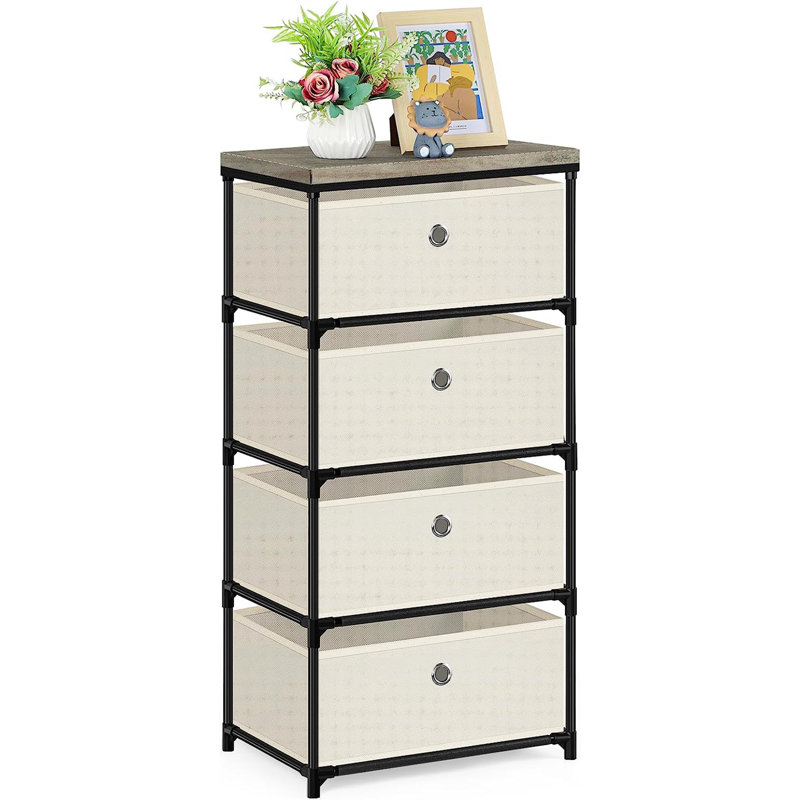 Maisonett 4 Drawer Storage Drawer, White