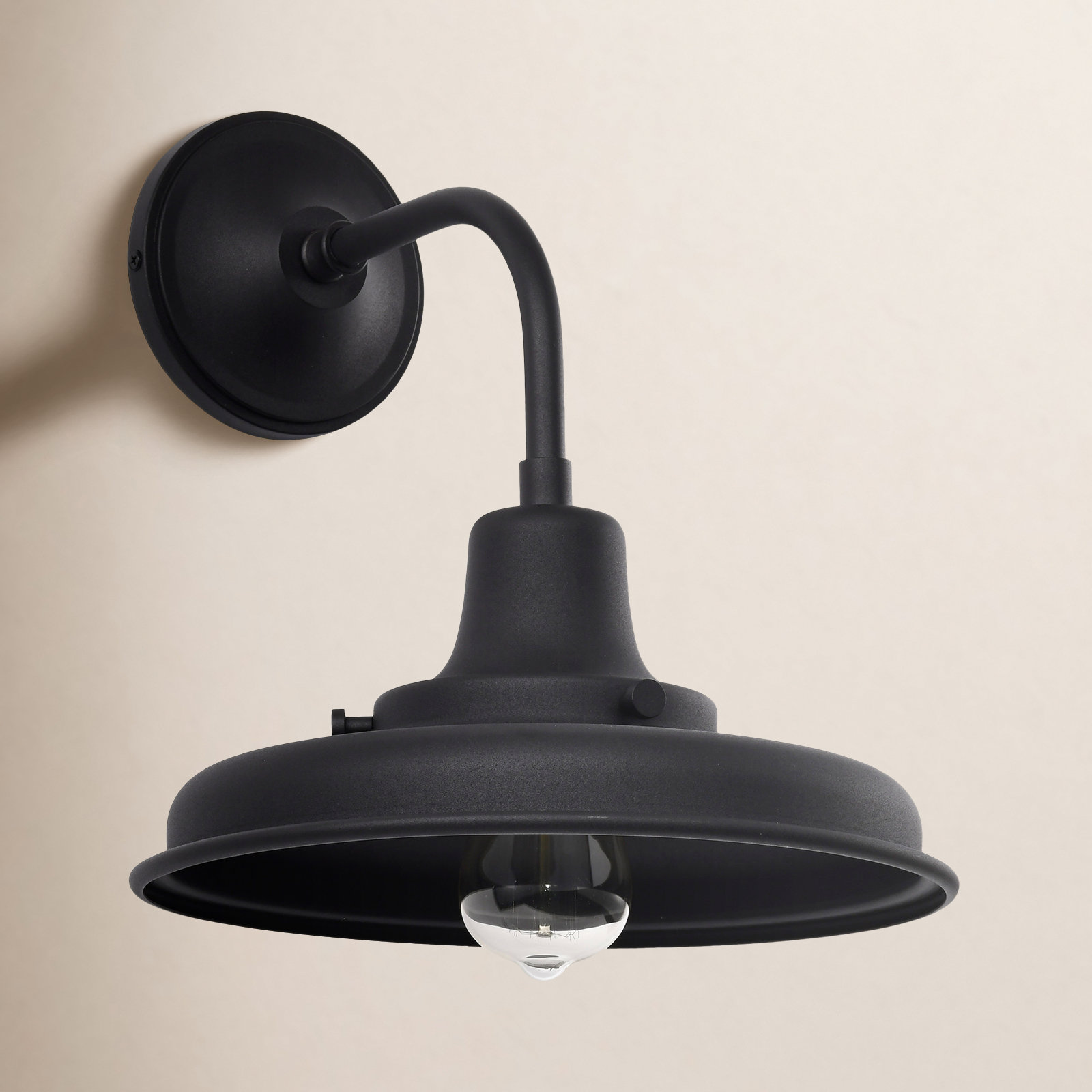 Ander Outdoor Wall Lantern, 13.38'' H x 12'' W x 13.55'' D, Black, Black