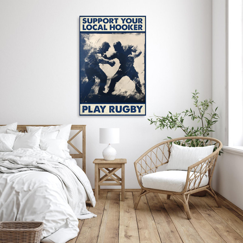 " Man Play Rugby ", 20" H x 16" W x 1.25" D
