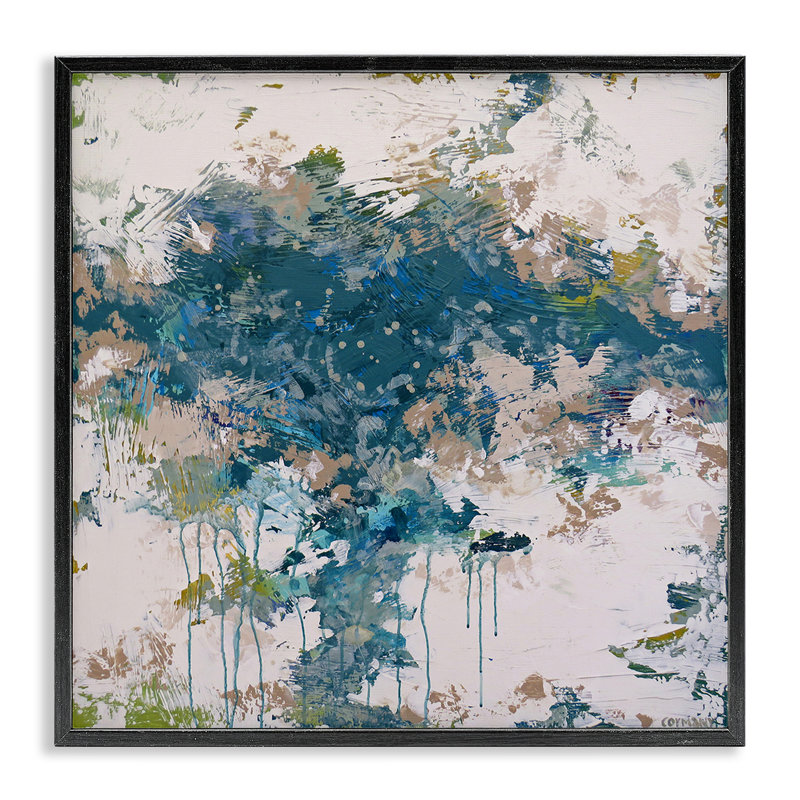 «Chaotic Paint Drip Abstract», estampe numérique encadrée par Claire Cormany, Giclée encadrée noir minuit, H 24 po x l 24 po