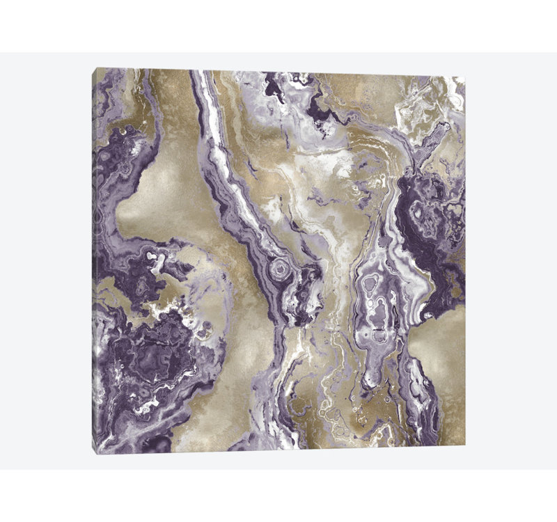 «Onyx Amethyst», impression sur toile, H 26 po x l 26 po x P 1,5 po, Pas de tapis, Toile tendue