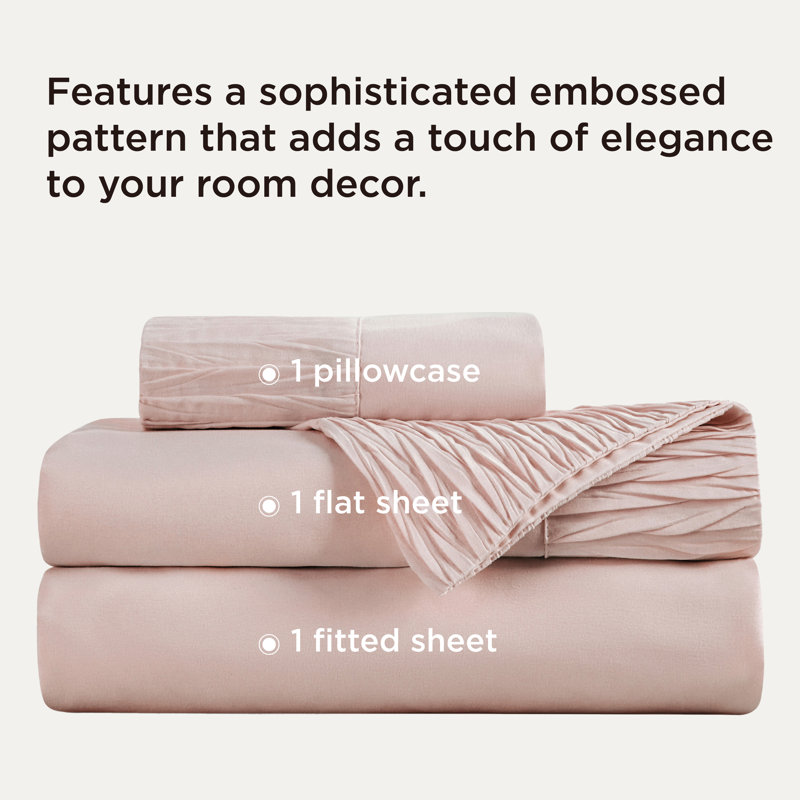 Bedsure Polyester Microfiber Sheet Set Hotel Luxury Sheets, Easy Care Cooling Bed Sheet Set 84GSM(101" x 107")GentleSoft™️