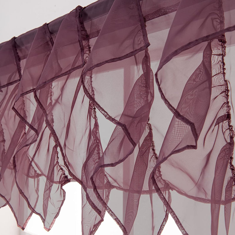 Cantonnière à volants l 50 po Jerryn, Mauve foncé