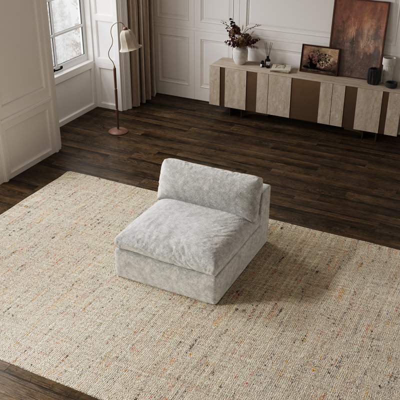 Canapé modulaire 35 po Cloud, Polyester gris clair