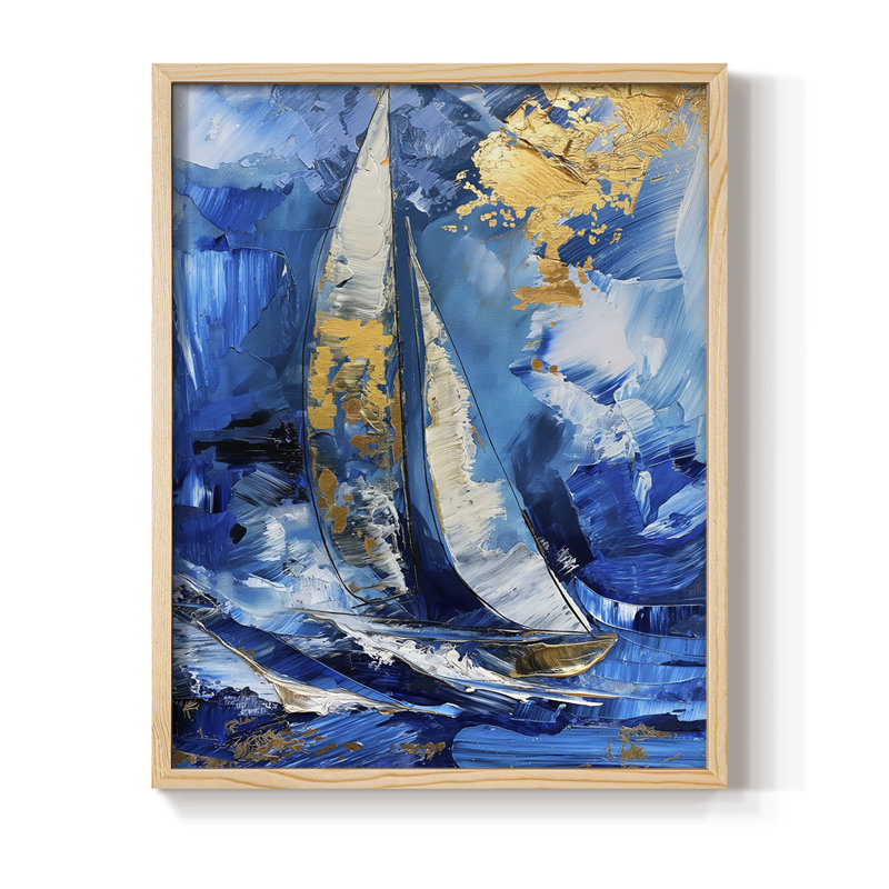 NAUTICAL Series CXCV, reproduction encadrée - bois massif, H 21 po x l 17 po
