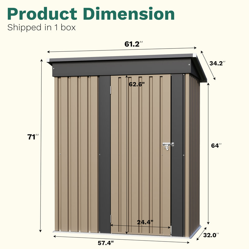 Remise de rangement pour l'extérieur l 5 pi x P 3 pi, Brun