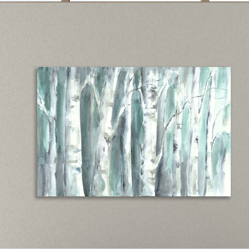 Aspen Teals - Wrapped Canvas Painting, 30cm H x 46cm W x 4cm D