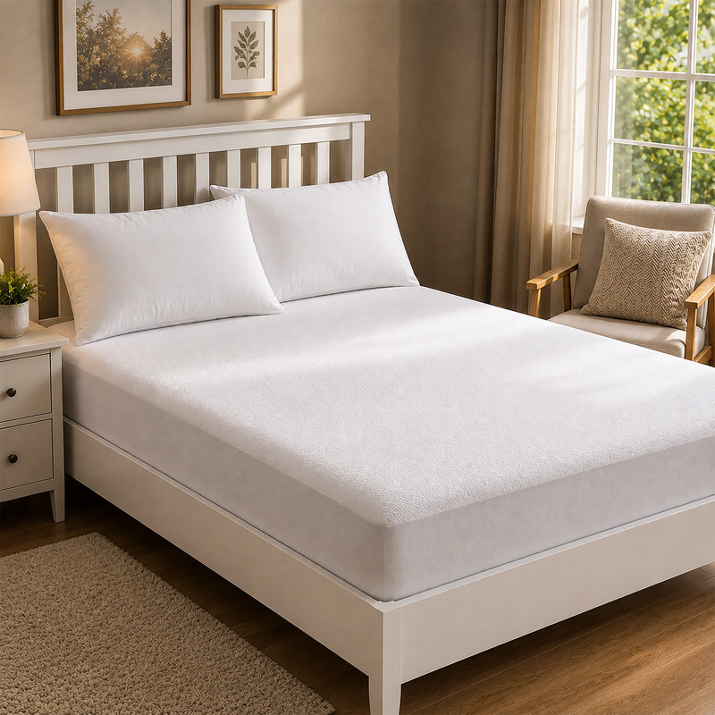 Soft Terry Towel Waterproof Mattress Protector Breathable Noiseless Fitted Bed Cover, Single (3')