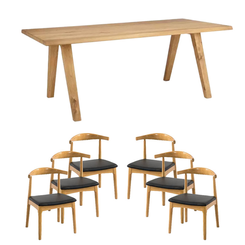 Ensemble de salle à manger rectangulaire, H 29,53 po x L 78,74 po x l 35,43 po