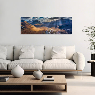 «The Rugged Écosse Peaceful Serene Tranquil Landscape Mountain», art mural