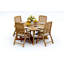 8 Seats 9 Pcs Grade-A Teak Wood Dining Set: 72" Round Table And 8 Ashely Folding Reclining Arm Chairs #11AS1708-1805437616