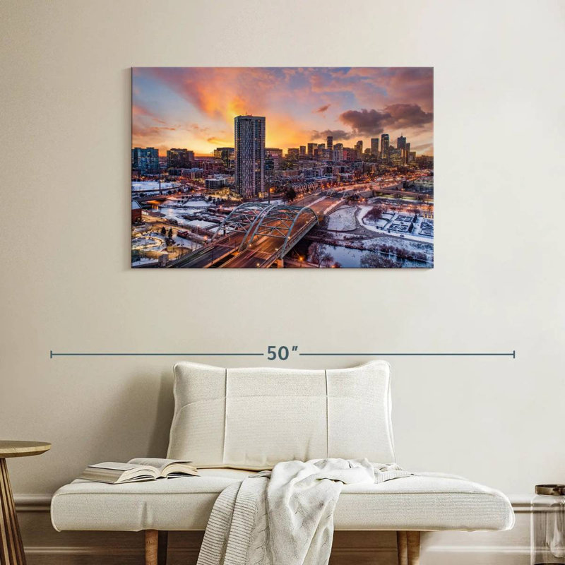 Coucher de soleil d'hiver Sireci Denver, H 26 po x l 39 po