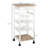 HOMCOM Mobile Kitchen Cart, Rolling Kitchen Island with Storage, Solid Wood Frame Utility Cart with Wire Fruit Baskets, Trays and Drawer, White-1217748831