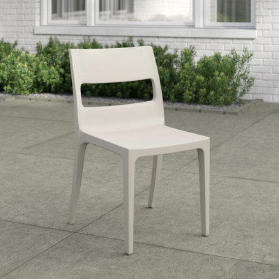 Shaw Stackable Outdoor Patio Dining Side Chair with Cushion