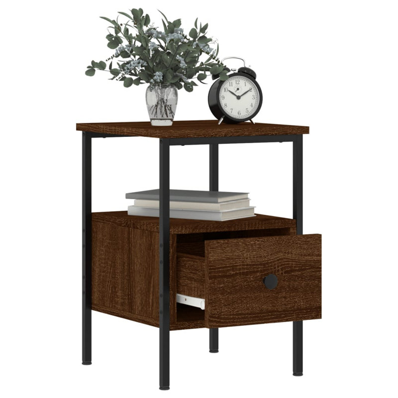 34cm W Bedside Table, Brown