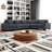 Corduroy L-Shaped Sectional Sofa Set With Ottoman For Living Room-1488916216