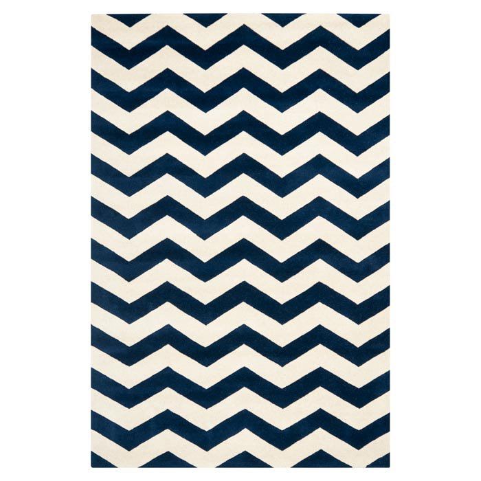 Chatham Hand Tufted Wool Chevron Rug, Round 5'