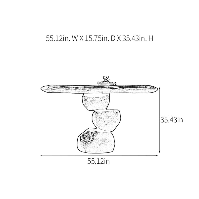 Console Modern Minimalist Art Design, H 35,43 po x l 55,12 po x P 15,75 po, Bleu