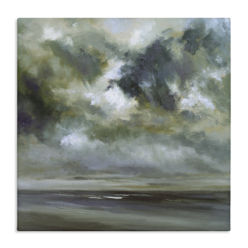  Toile grise sur une plage par Sheila Finch, H 17 po x l 17 po