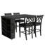 Ensemble de table de salle à manger en bois massif 5 pièces, table avec support à vin incurvé et 4 chaises rembourrées-693410728-693410735