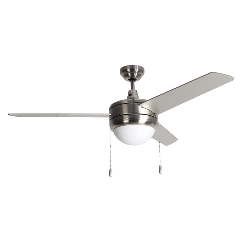 Ventilateur de plafond d'intérieur 3 pales Contempo IV, Nickel brossé, Nickel brossé