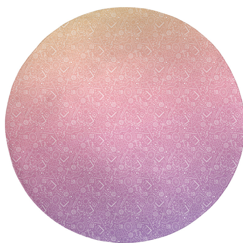 Tapis zone rose dégradé, Rond 5 pi